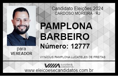 Candidato PAMPLONA BARBEIRO 2024 - CARDOSO MOREIRA - Eleições