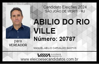 Candidato ABILIO DO RIO VILLE 2024 - SÃO JOÃO DE MERITI - Eleições