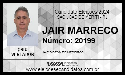 Candidato JAIR MARRECO 2024 - SÃO JOÃO DE MERITI - Eleições