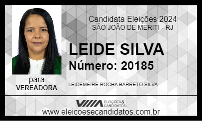 Candidato LEIDE SILVA 2024 - SÃO JOÃO DE MERITI - Eleições