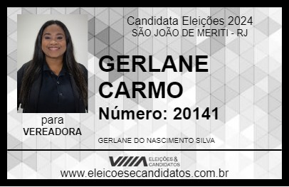 Candidato GERLANE CARMO 2024 - SÃO JOÃO DE MERITI - Eleições