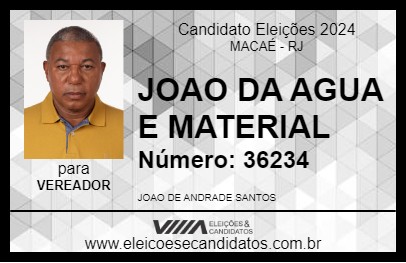 Candidato JOAO DA AGUA E MATERIAL 2024 - MACAÉ - Eleições