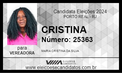 Candidato CRISTINA 2024 - PORTO REAL - Eleições