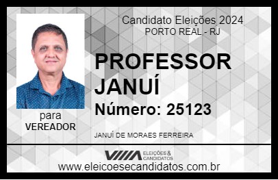 Candidato PROFESSOR JANUÍ 2024 - PORTO REAL - Eleições