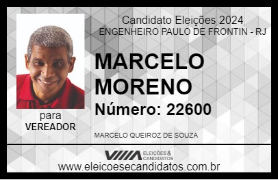 Candidato MARCELO MORENO 2024 - ENGENHEIRO PAULO DE FRONTIN - Eleições