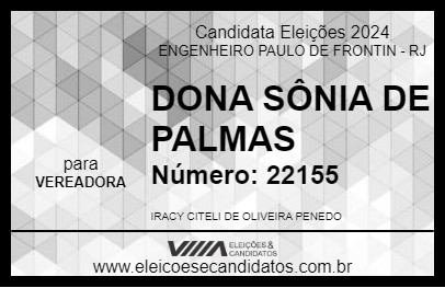 Candidato DONA SÔNIA DE PALMAS 2024 - ENGENHEIRO PAULO DE FRONTIN - Eleições