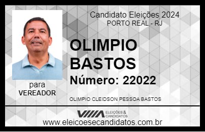 Candidato OLIMPIO BASTOS 2024 - PORTO REAL - Eleições