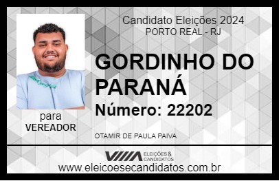 Candidato GORDINHO DO PARANÁ 2024 - PORTO REAL - Eleições