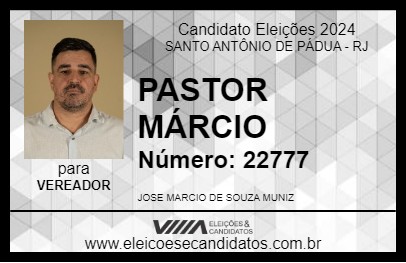 Candidato PASTOR MÁRCIO 2024 - SANTO ANTÔNIO DE PÁDUA - Eleições