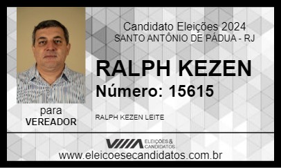 Candidato RALPH KEZEN 2024 - SANTO ANTÔNIO DE PÁDUA - Eleições