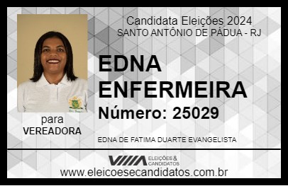 Candidato EDNA ENFERMEIRA 2024 - SANTO ANTÔNIO DE PÁDUA - Eleições