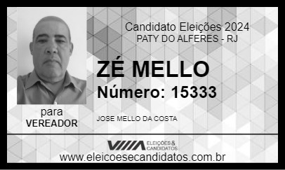 Candidato ZÉ MELLO 2024 - PATY DO ALFERES - Eleições