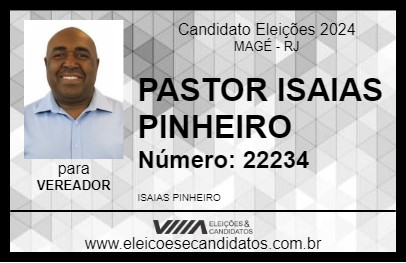 Candidato PASTOR ISAIAS PINHEIRO 2024 - MAGÉ - Eleições