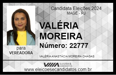 Candidato VALÉRIA MOREIRA 2024 - MAGÉ - Eleições