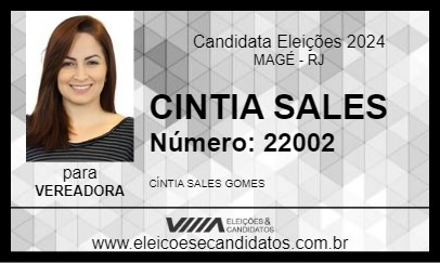 Candidato CINTIA SALES 2024 - MAGÉ - Eleições