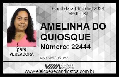 Candidato AMELINHA DO QUIOSQUE 2024 - MAGÉ - Eleições