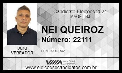 Candidato NEI QUEIROZ 2024 - MAGÉ - Eleições