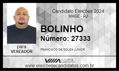 Candidato BOLINHO 2024 - MAGÉ - Eleições