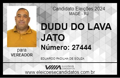 Candidato DUDU DO LAVA JATO 2024 - MAGÉ - Eleições