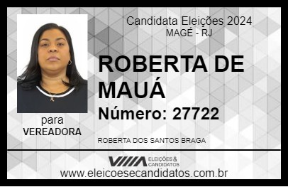 Candidato ROBERTA DE MAUÁ 2024 - MAGÉ - Eleições