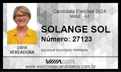 Candidato SOLANGE SOL 2024 - MAGÉ - Eleições