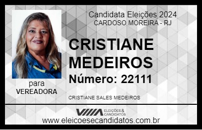 Candidato CRISTIANE MEDEIROS 2024 - CARDOSO MOREIRA - Eleições