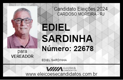 Candidato EDIEL SARDINHA 2024 - CARDOSO MOREIRA - Eleições