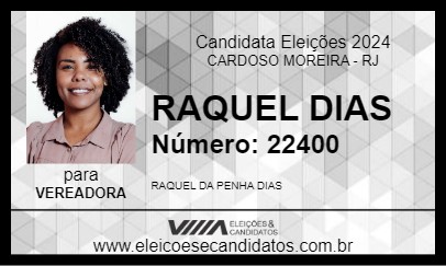 Candidato RAQUEL DIAS 2024 - CARDOSO MOREIRA - Eleições