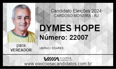 Candidato DYMES HOPE 2024 - CARDOSO MOREIRA - Eleições