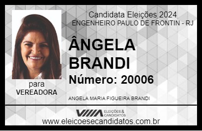 Candidato ÂNGELA BRANDI 2024 - ENGENHEIRO PAULO DE FRONTIN - Eleições