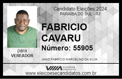 Candidato FABRICIO CAVARU 2024 - PARAÍBA DO SUL - Eleições