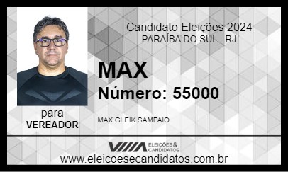 Candidato MAX 2024 - PARAÍBA DO SUL - Eleições