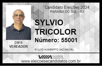 Candidato SYLVIO TRICOLOR 2024 - PARAÍBA DO SUL - Eleições