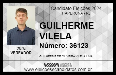 Candidato GUILHERME VILELA 2024 - ITAPERUNA - Eleições