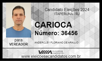 Candidato CARIOCA 2024 - ITAPERUNA - Eleições