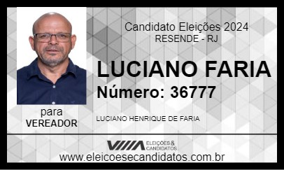 Candidato LUCIANO FARIA 2024 - RESENDE - Eleições