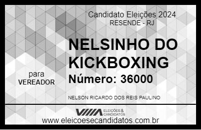 Candidato NELSINHO DO KICKBOXING 2024 - RESENDE - Eleições