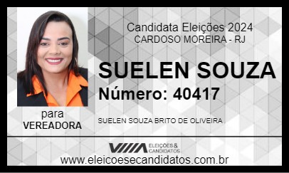 Candidato SUELEN SOUZA 2024 - CARDOSO MOREIRA - Eleições