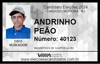 Candidato ANDRINHO PEÃO 2024 - CARDOSO MOREIRA - Eleições