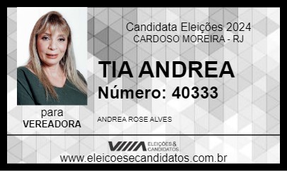 Candidato TIA ANDREA 2024 - CARDOSO MOREIRA - Eleições