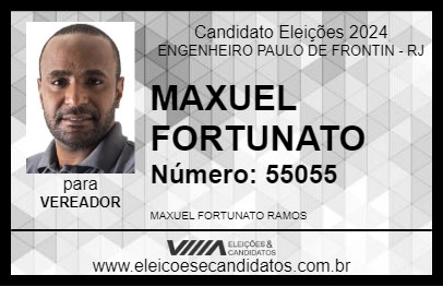 Candidato MAXUEL FORTUNATO 2024 - ENGENHEIRO PAULO DE FRONTIN - Eleições