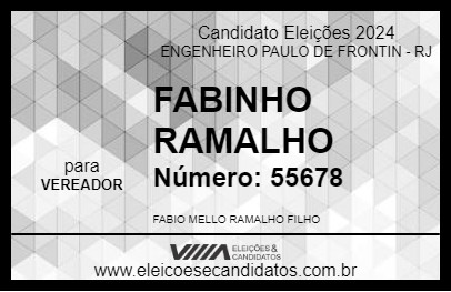 Candidato FABINHO RAMALHO 2024 - ENGENHEIRO PAULO DE FRONTIN - Eleições