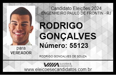 Candidato RODRIGO GONÇALVES 2024 - ENGENHEIRO PAULO DE FRONTIN - Eleições