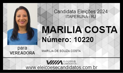 Candidato MARILIA COSTA 2024 - ITAPERUNA - Eleições