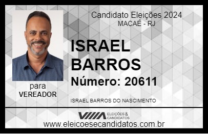 Candidato ISRAEL BARROS 2024 - MACAÉ - Eleições