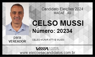 Candidato CELSO MUSSI 2024 - MACAÉ - Eleições