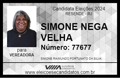 Candidato SIMONE NEGA VELHA 2024 - RESENDE - Eleições