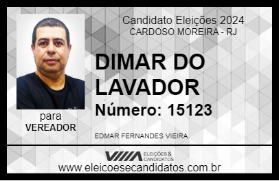 Candidato DIMAR DO LAVADOR 2024 - CARDOSO MOREIRA - Eleições