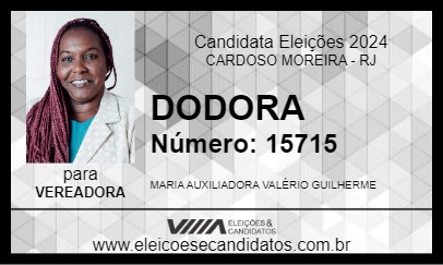 Candidato DODORA 2024 - CARDOSO MOREIRA - Eleições