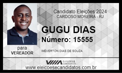 Candidato GUGU DIAS 2024 - CARDOSO MOREIRA - Eleições